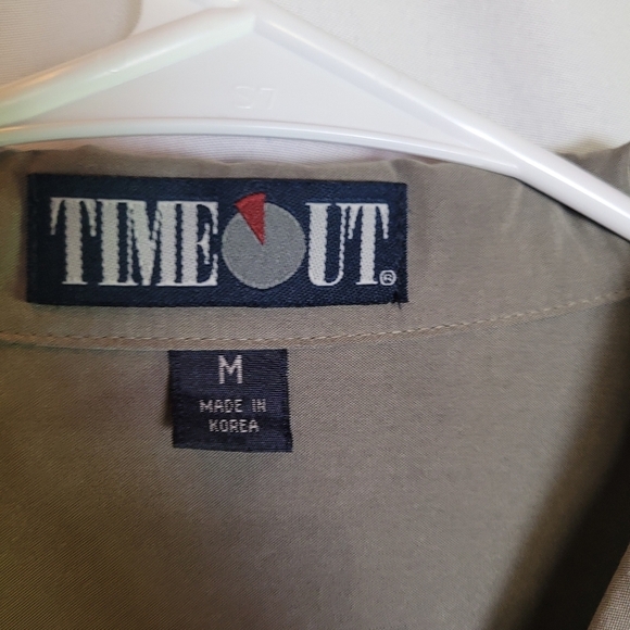 Time Out Men's Short Sleeve Palm Tree Pineapple Embroidered Button Up Size M - Picture 3 of 9